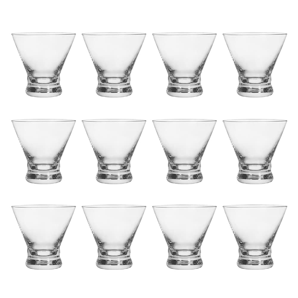 Set of 12 8-Ounce Stemless Martini Glasses D457