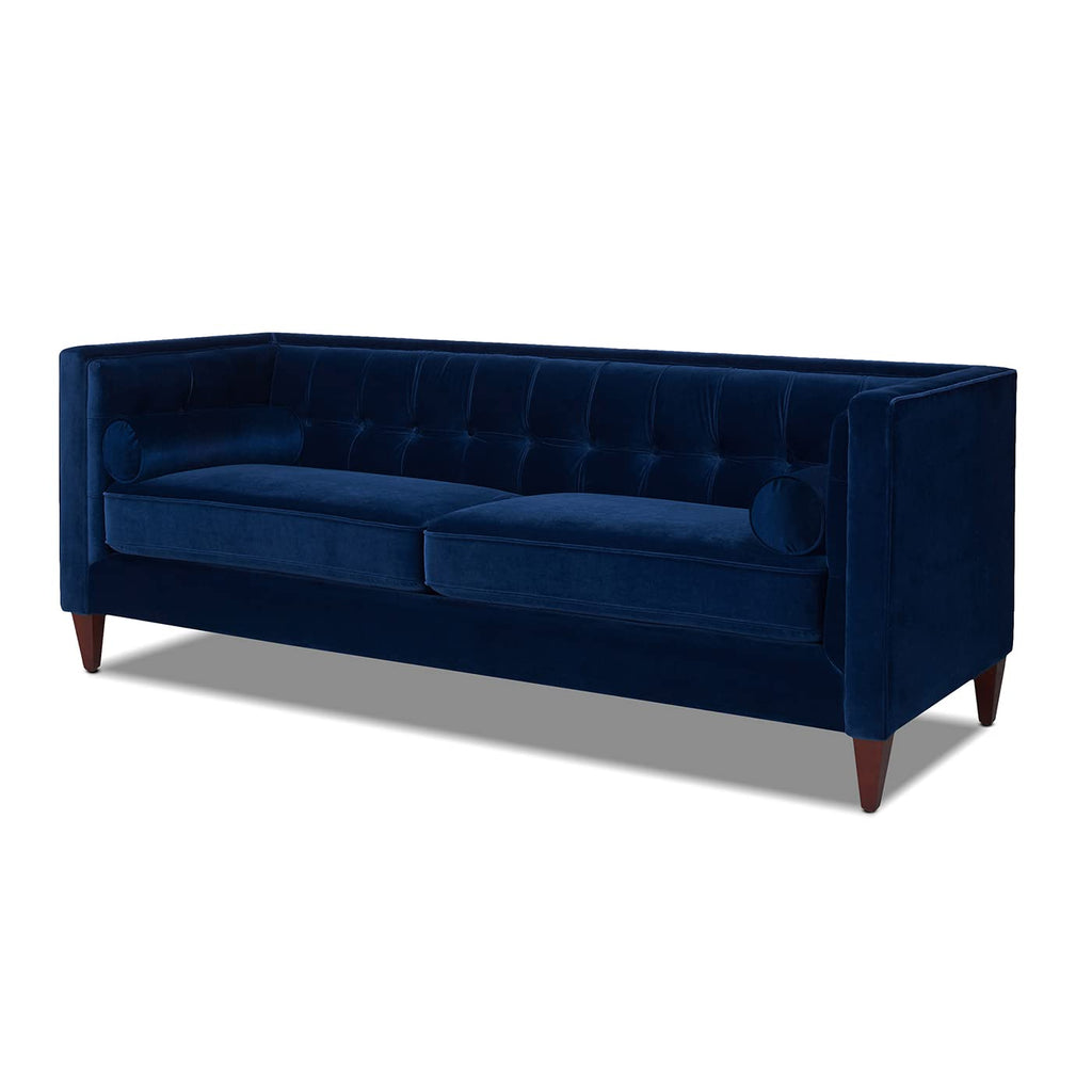 Navy Blue Velvet Tufted Sofa L82128