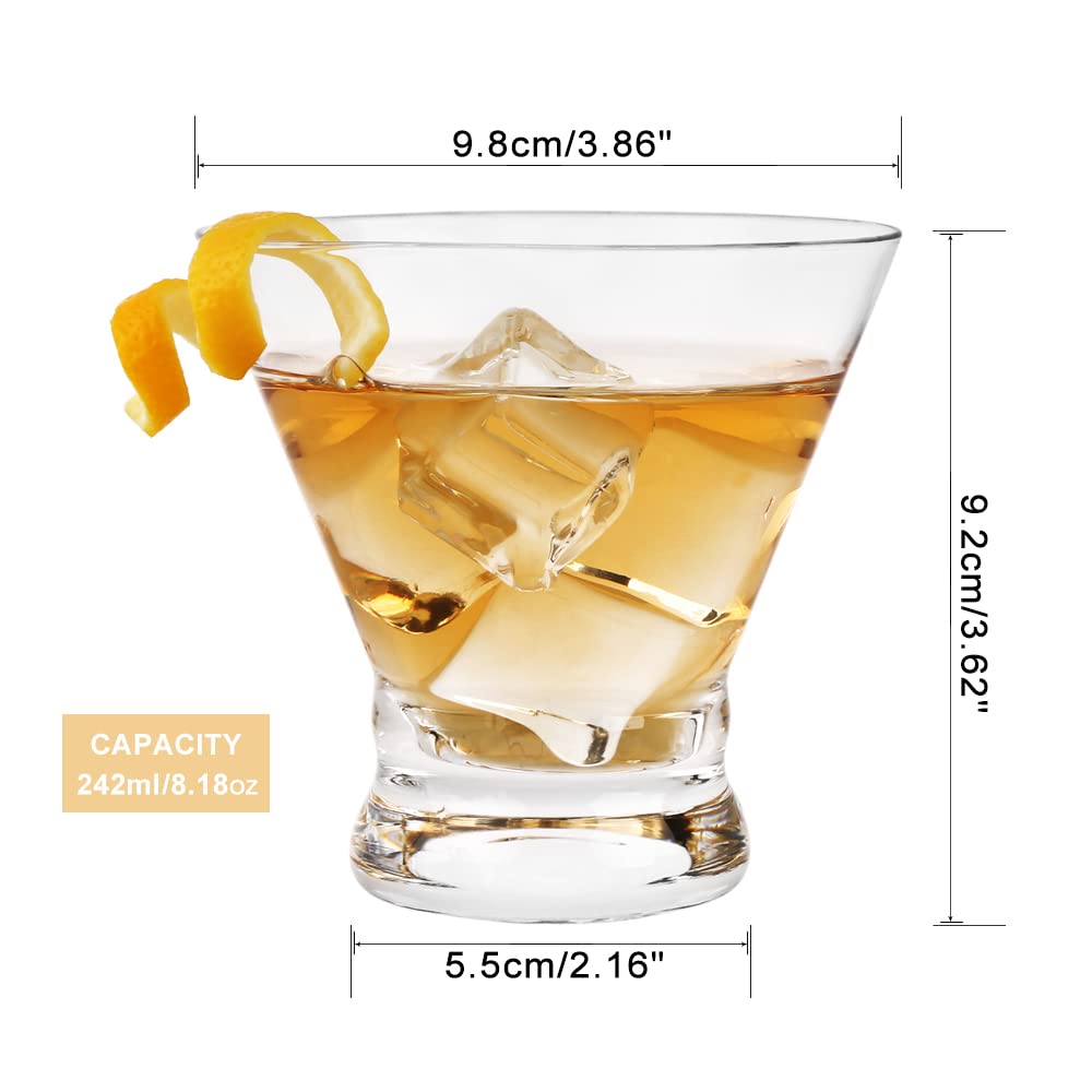 Set of 12 8-Ounce Stemless Martini Glasses D457