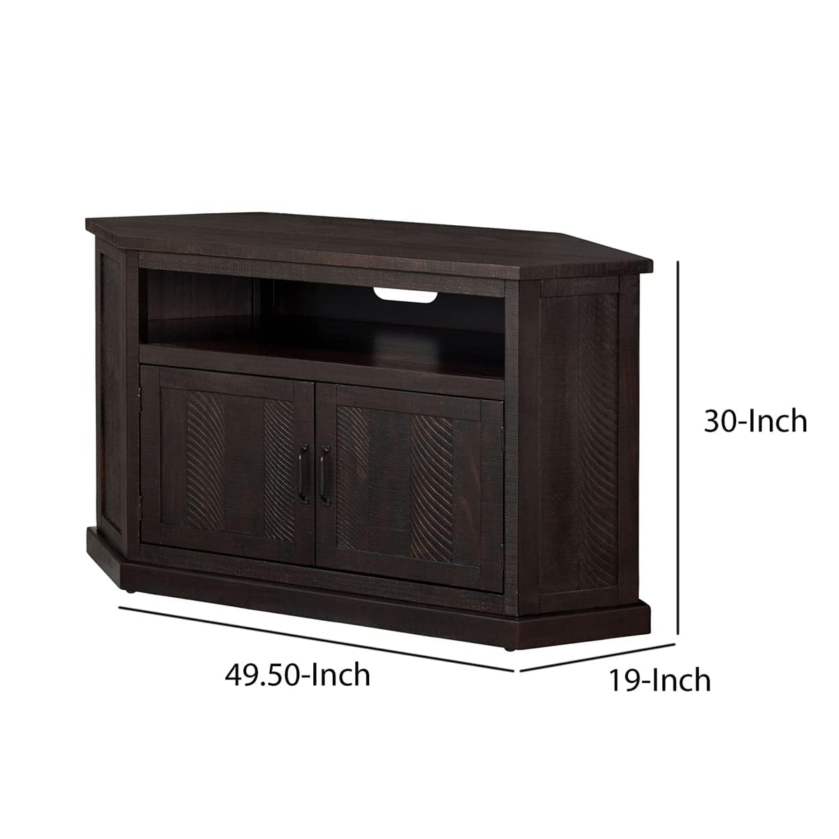 Solid Wood TV Stand with Cabinet Storage F29309