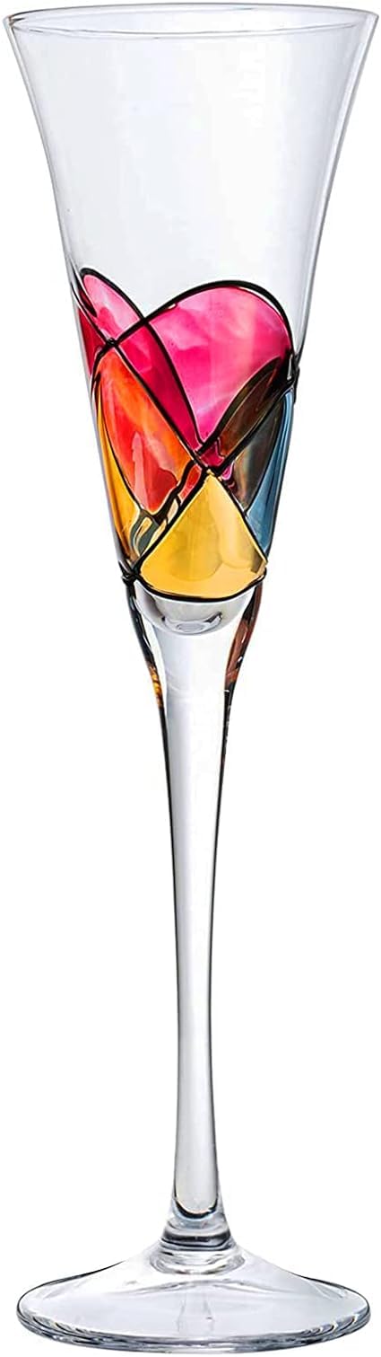 Hand Painted Martini Champagne Cocktail Glasses 2 Set G93287