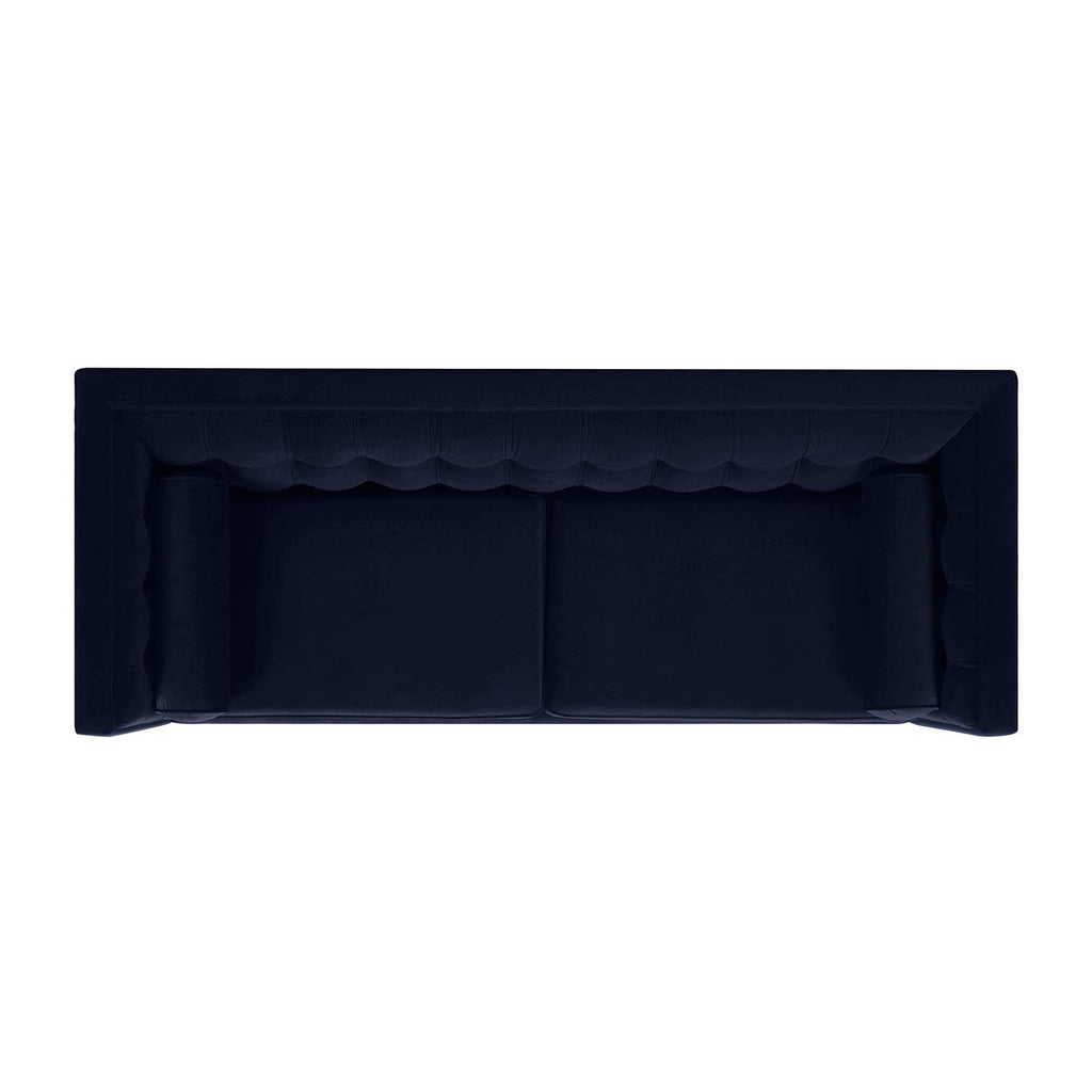 Dark Navy Blue Performance Velvet Tufted Sofa L13527