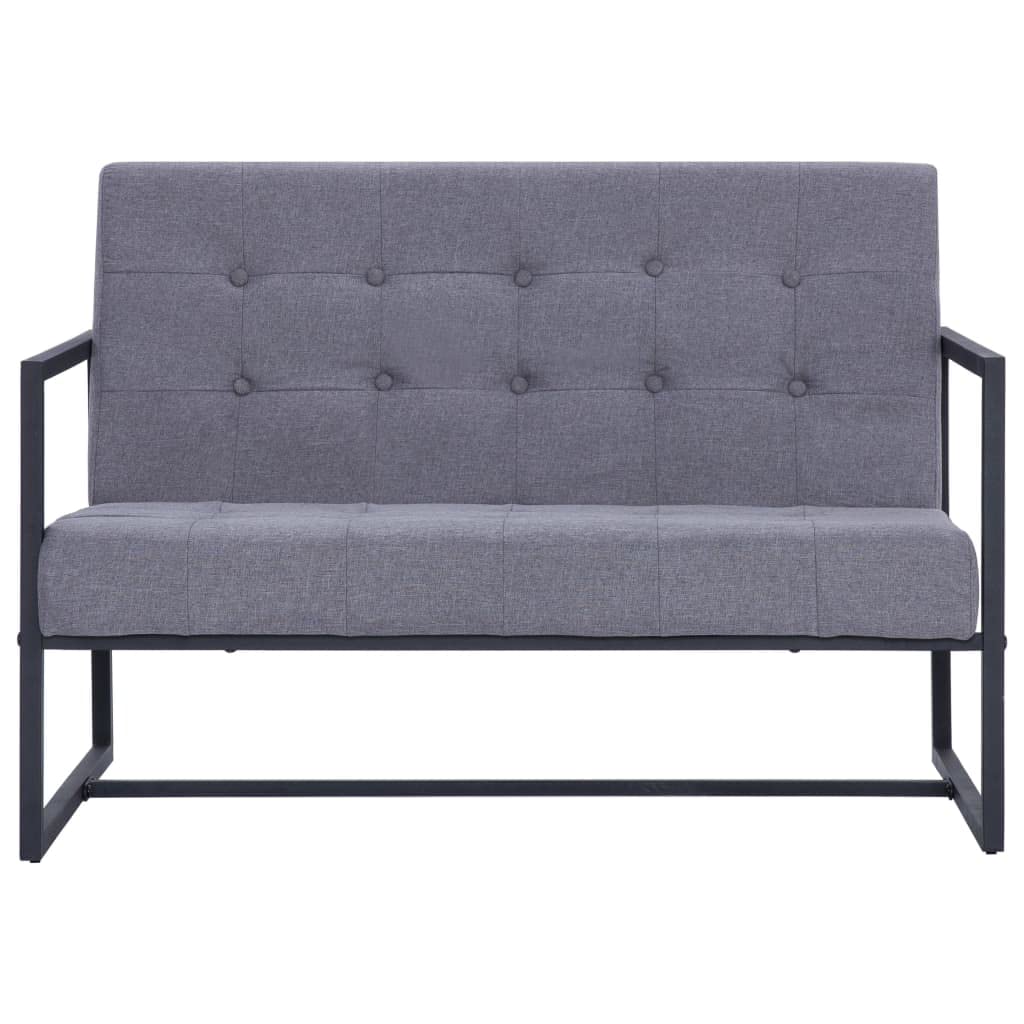 Light Gray 2-Seater Upholstered Fabric Sofa with Armrests T707883