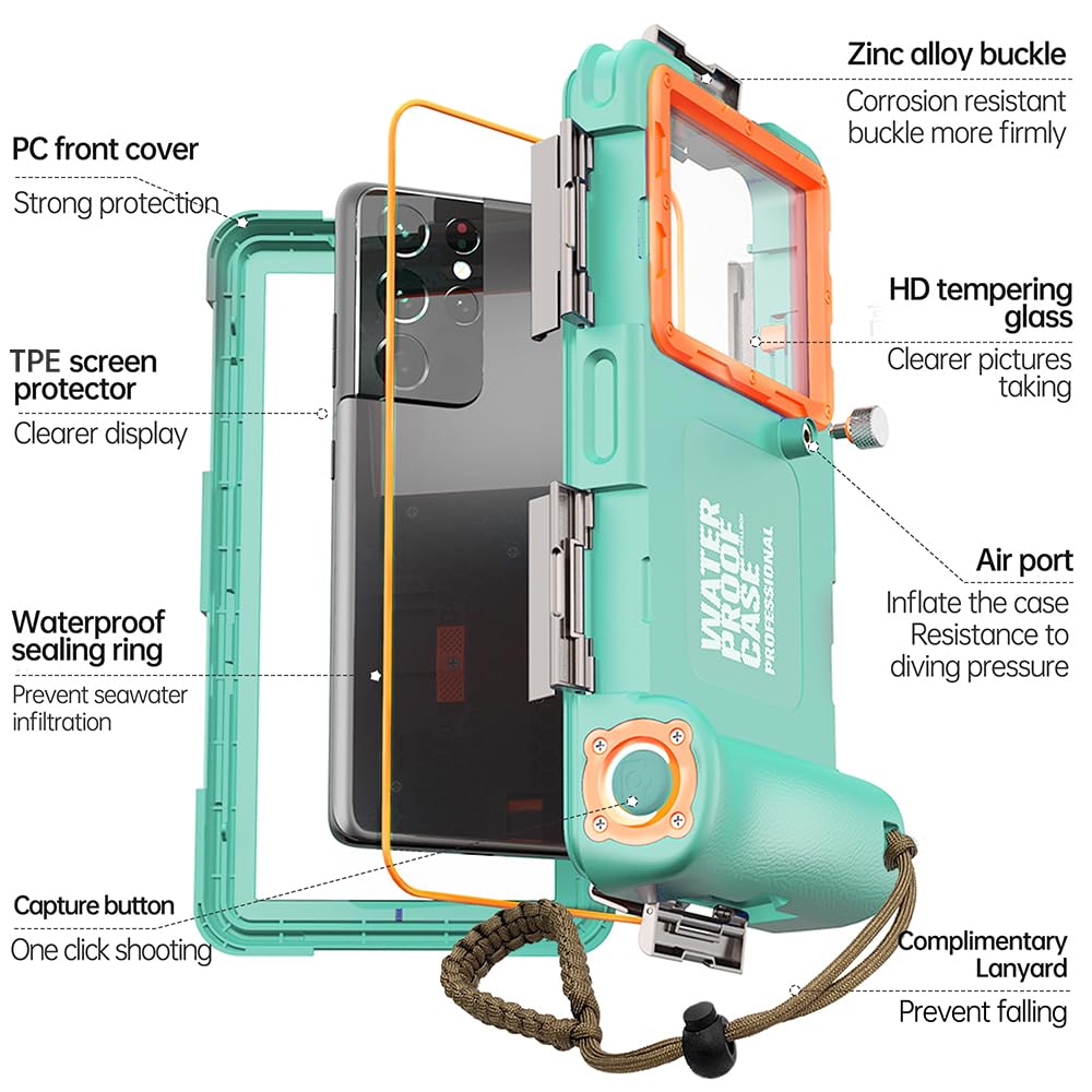 Light Blue and Orange Diving Phone Protective Case K10166