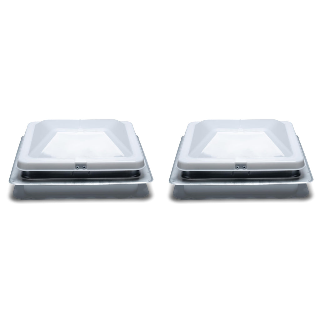 14" White Cargo Universal Roof Vents with White Lids K3534