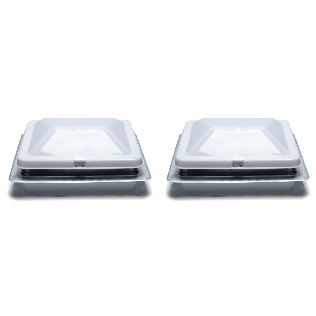 14" White Cargo Universal Roof Vents with White Lids K3534