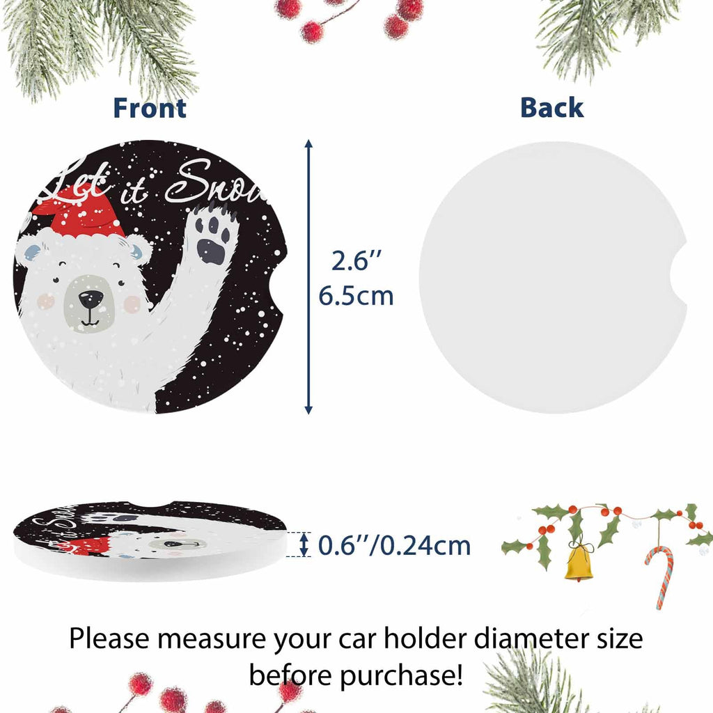 Absorbent Ceramic Stone Car Coasters Set of 2 Q151