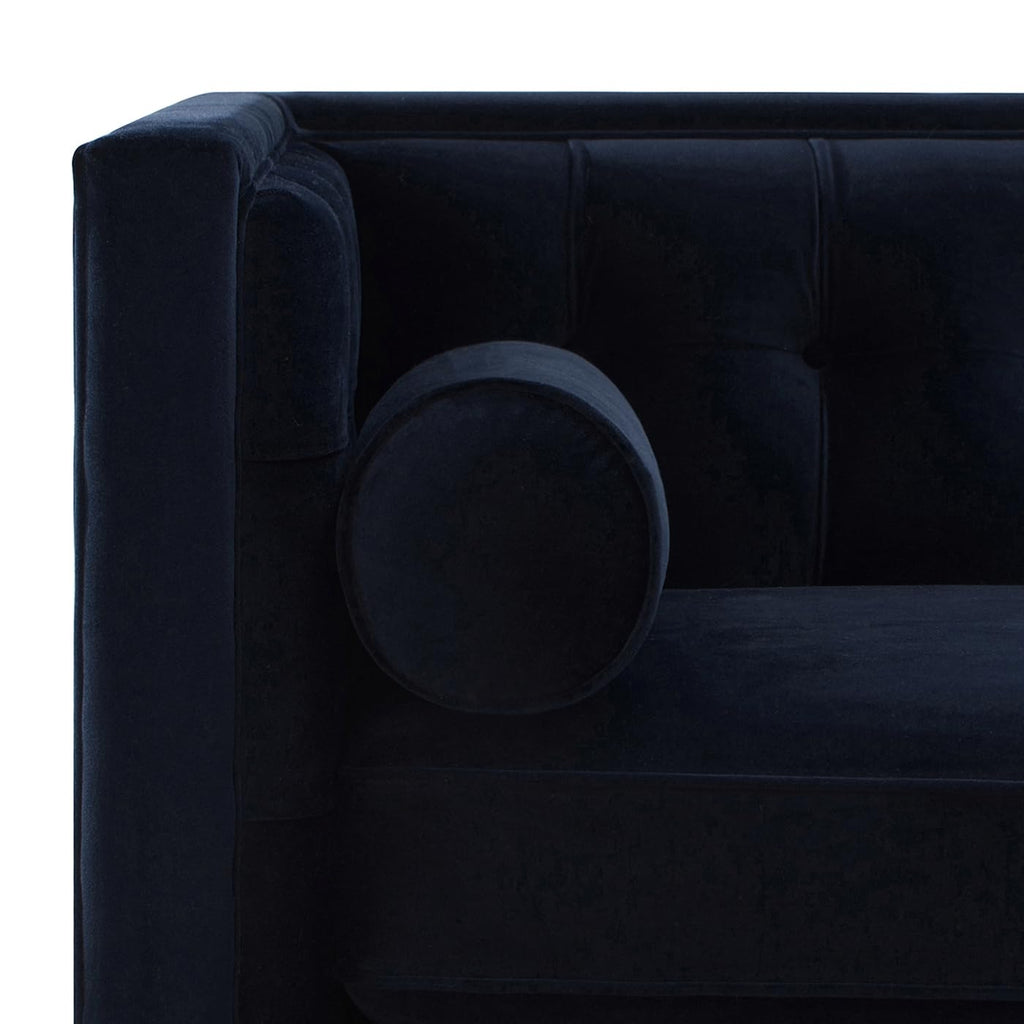 Dark Navy Blue Performance Velvet Tufted Sofa L13527