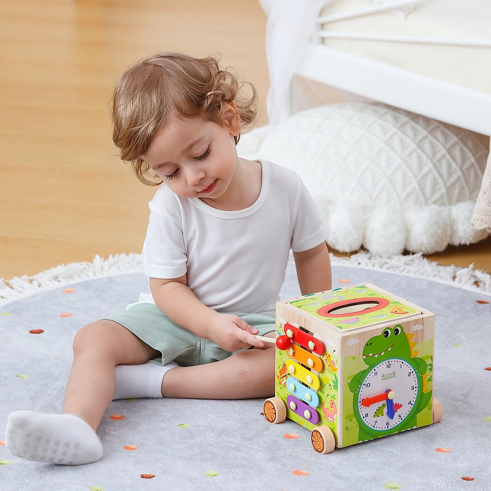 Montessori Wooden Activity Cube Toys S1119
