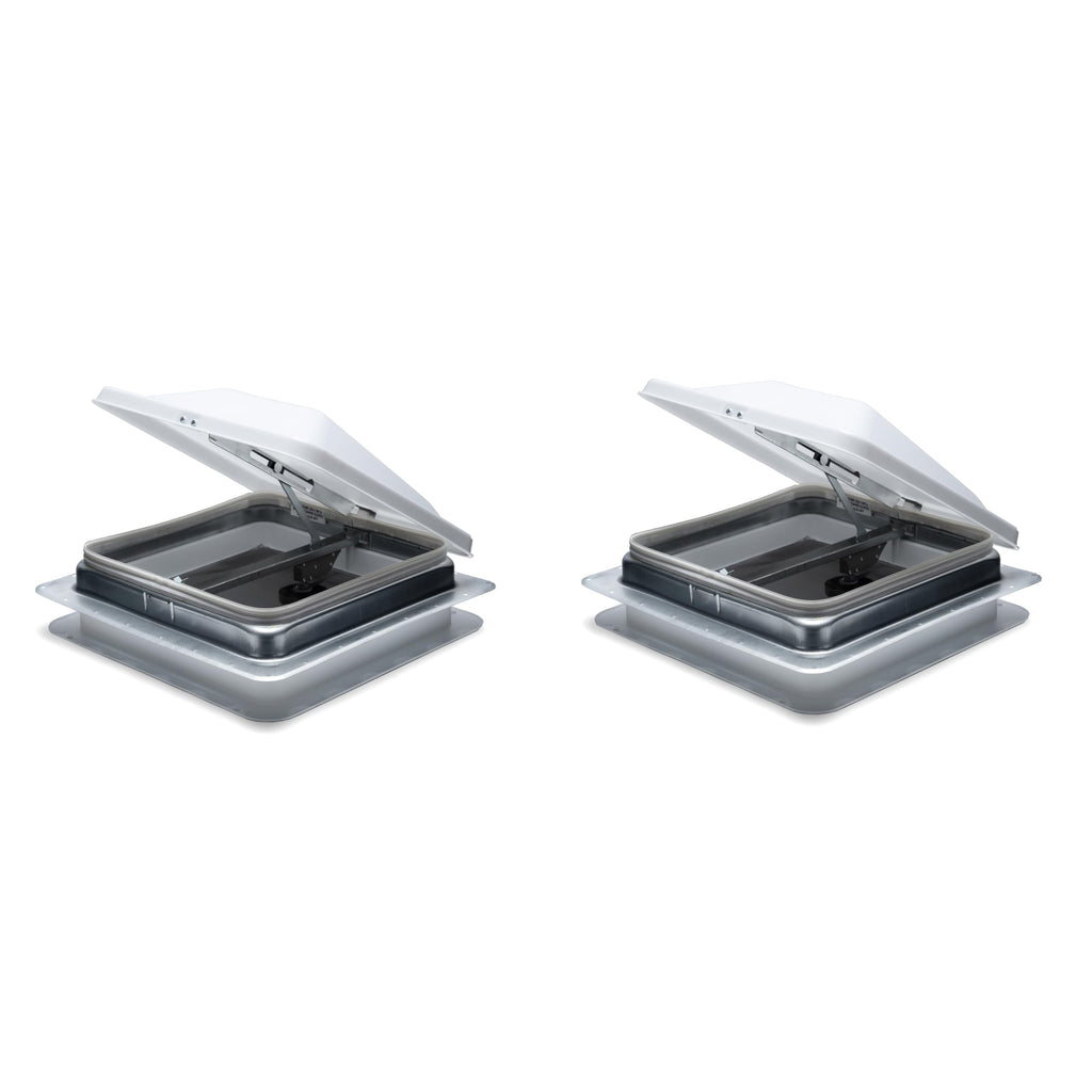 14" White Cargo Universal Roof Vents with White Lids K3534
