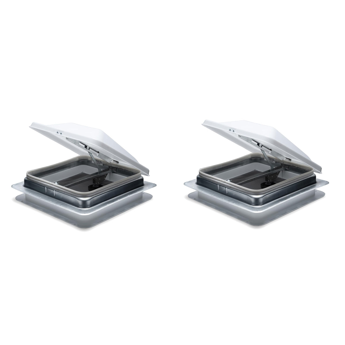 14" White Cargo Universal Roof Vents with White Lids K3534