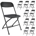 Black Plastic Folding Chairs, 10 Pack Y58794