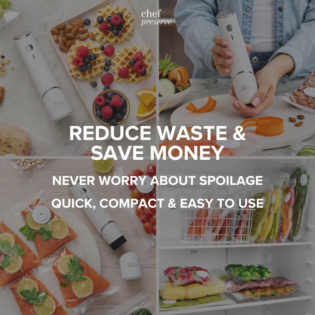 Compact Vacuum Sealer with 30 Reusable Vacuum Bags N203757