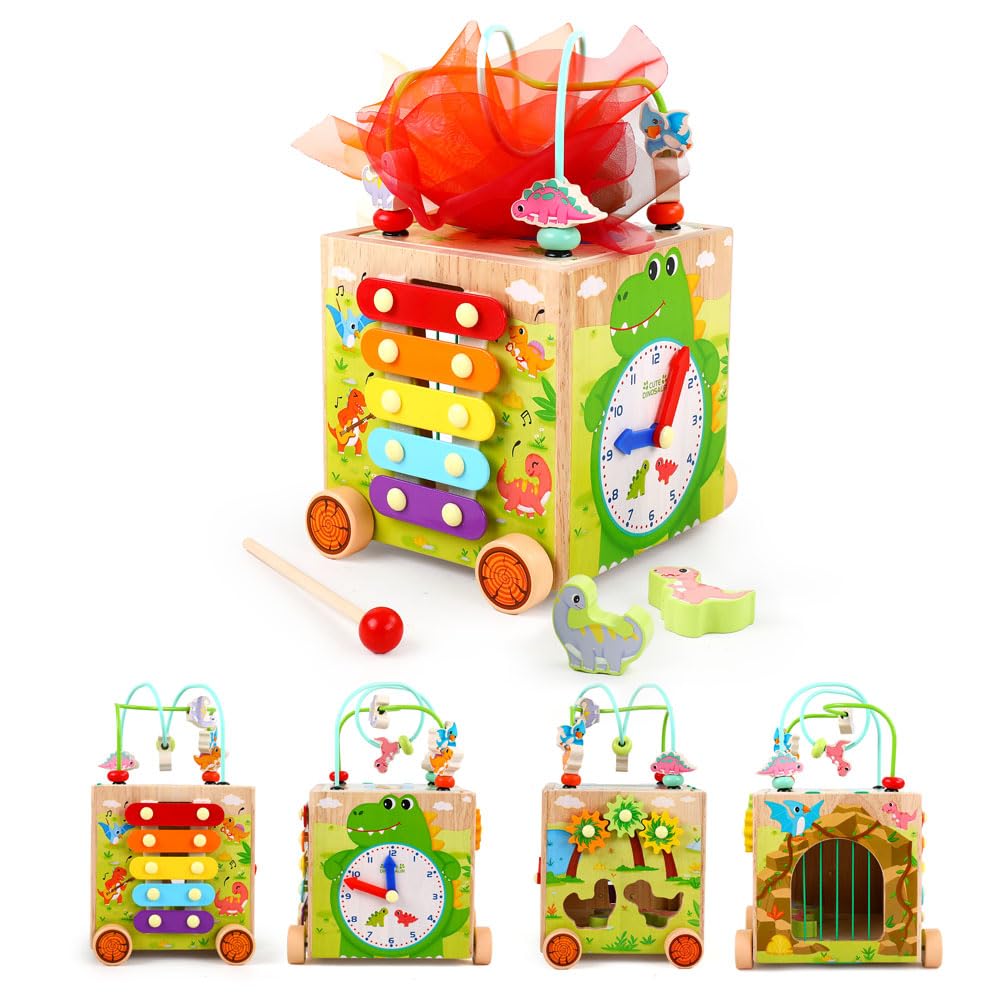 Montessori Wooden Activity Cube Toys S1119