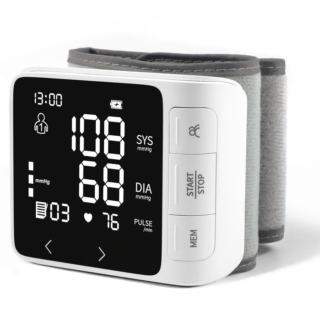 Wrist Blood Pressure Monitor with 2 Users Memory LCD Display R909