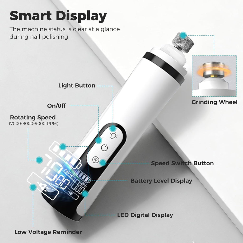 Ultra Quiet Dog Nail Grinder with Dual LED Lights S452482