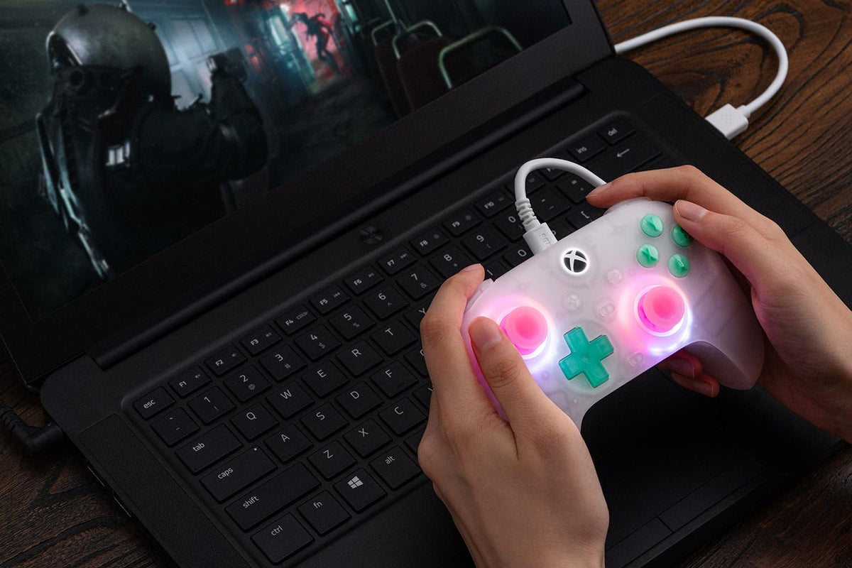 Wired Controller with RGB Lighting, Hall Effect Joysticks and Triggers, Translucent Pink V132