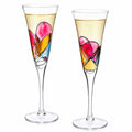 Hand Painted Martini Champagne Cocktail Glasses 2 Set G93287