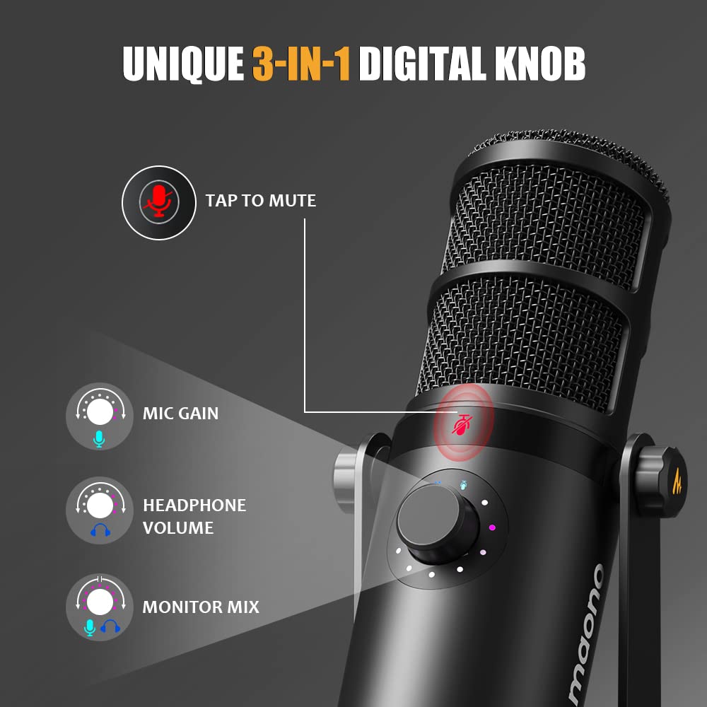 Dynamic Microphone, USB/XLR Podcast PC Mic H803483