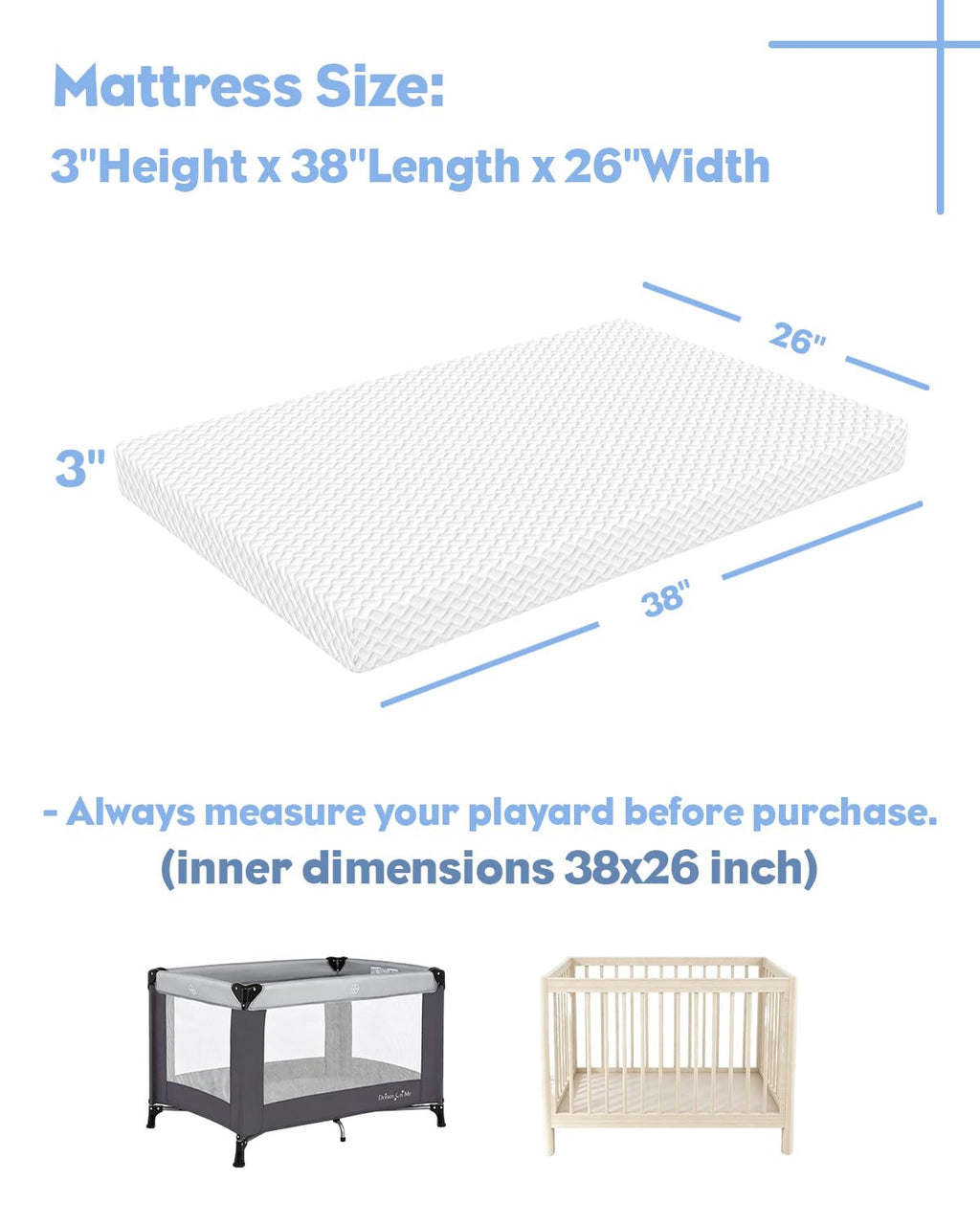 3 inch Portable Crib Mattress M94333