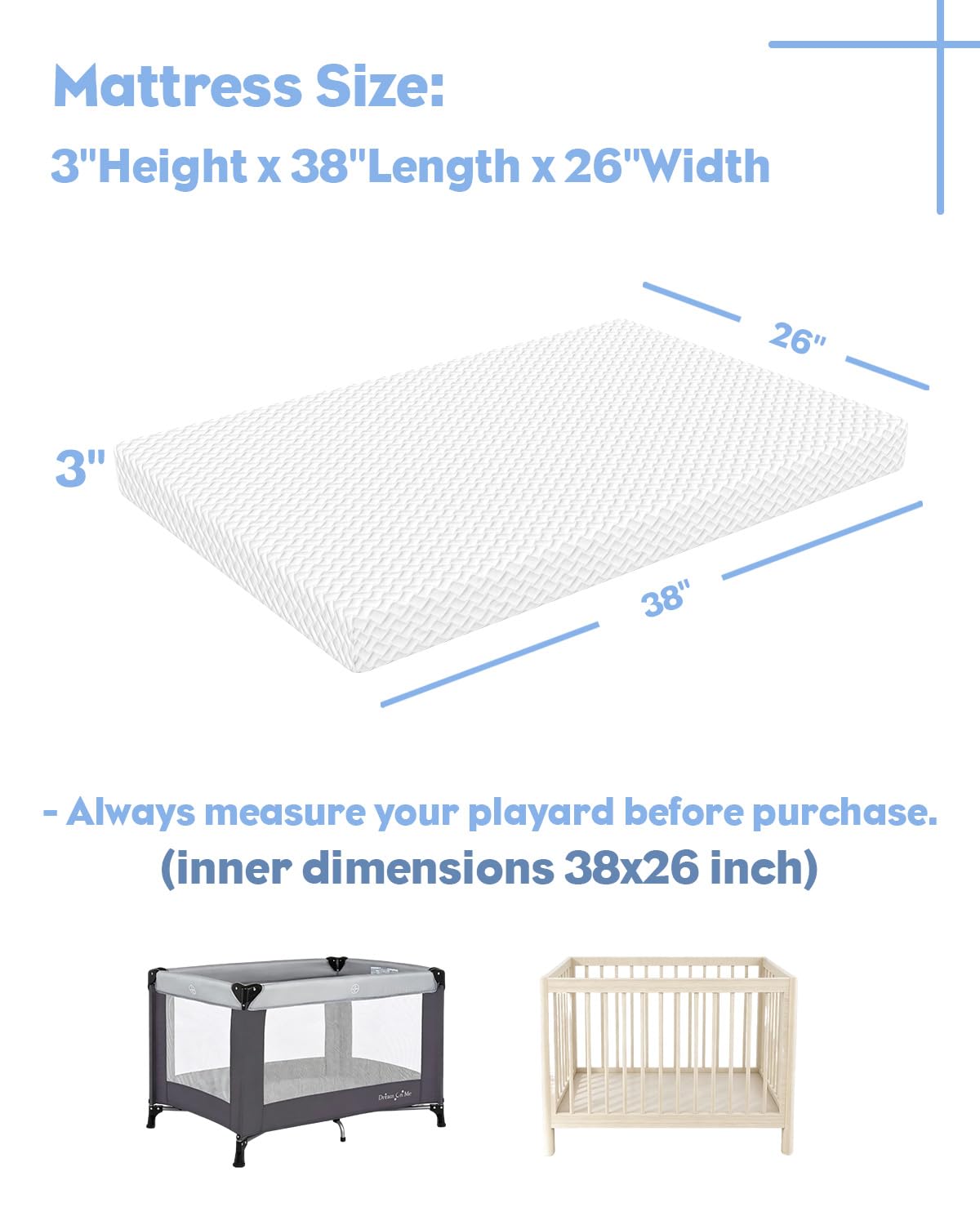 3 inch Portable Crib Mattress M94333