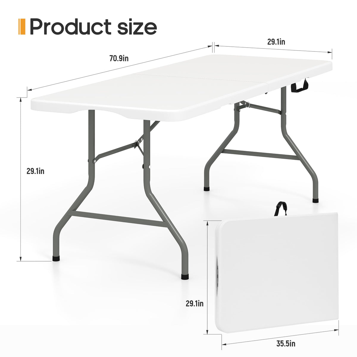 6ft Heavy Duty Folding Table White P307864
