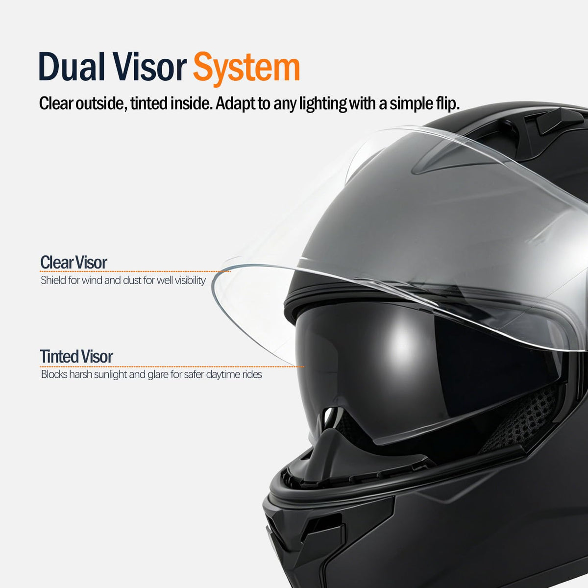 Full Face Flip Up Matte Black Motorcycle Helmet U556853
