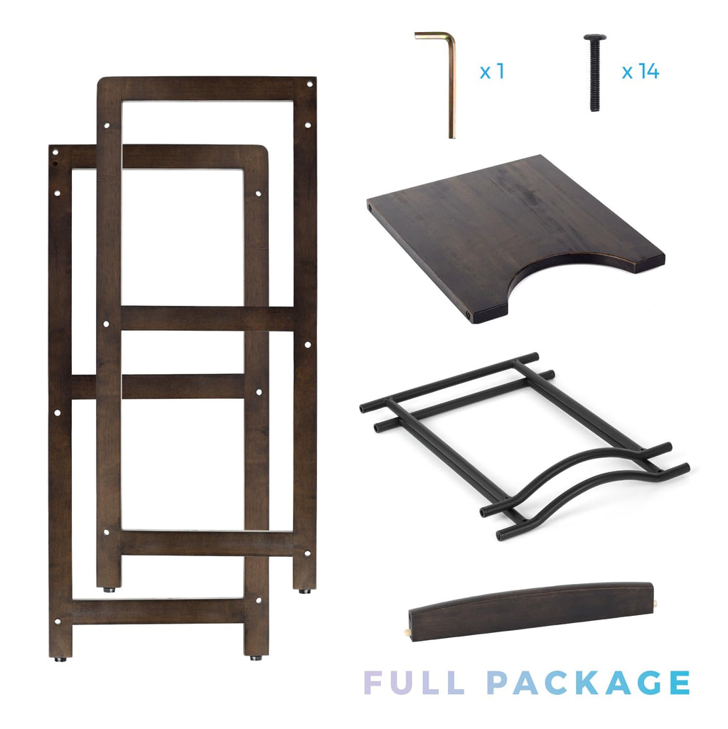 5 Gallon Water Jug Holder with Top Shelves, 3-Tiers Solid Wood Water Dispenser Stand G6844