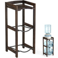 5 Gallon Water Jug Holder with Top Shelves, 3-Tiers Solid Wood Water Dispenser Stand G6844