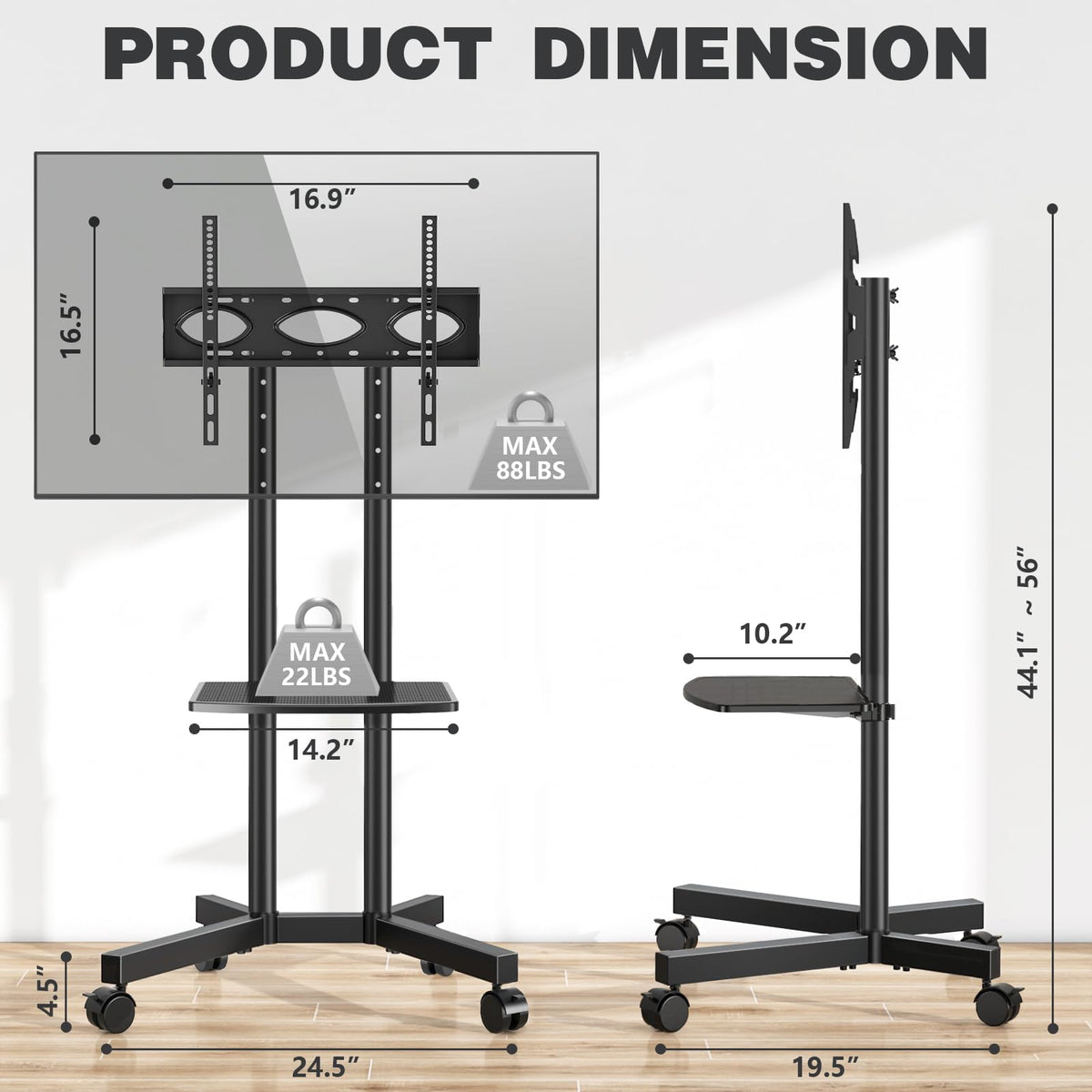 Mobile TV Stand with Wheels for 32-75 Inch TVs W740244