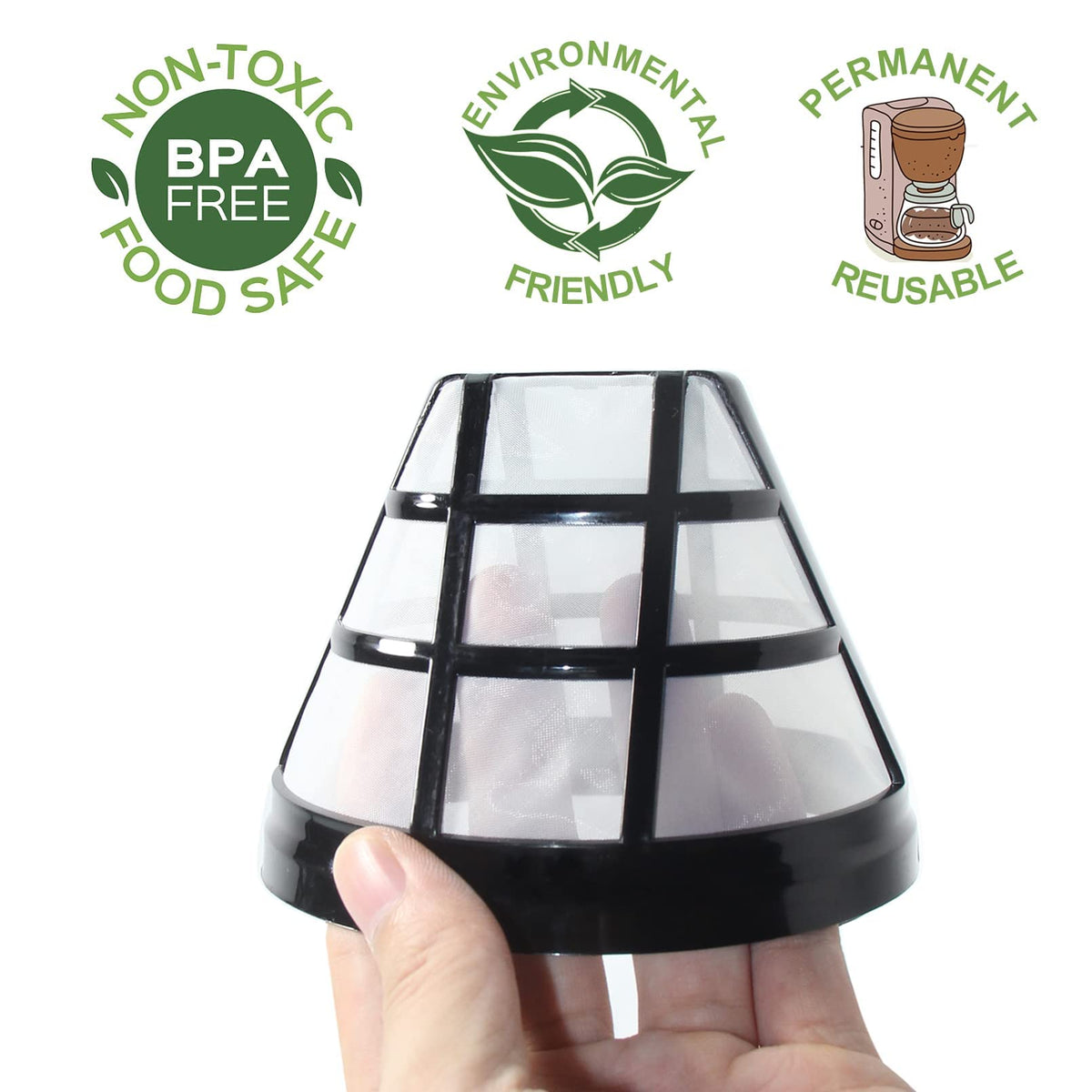 4-Pack Reusable Cone Coffee Filter V805443
