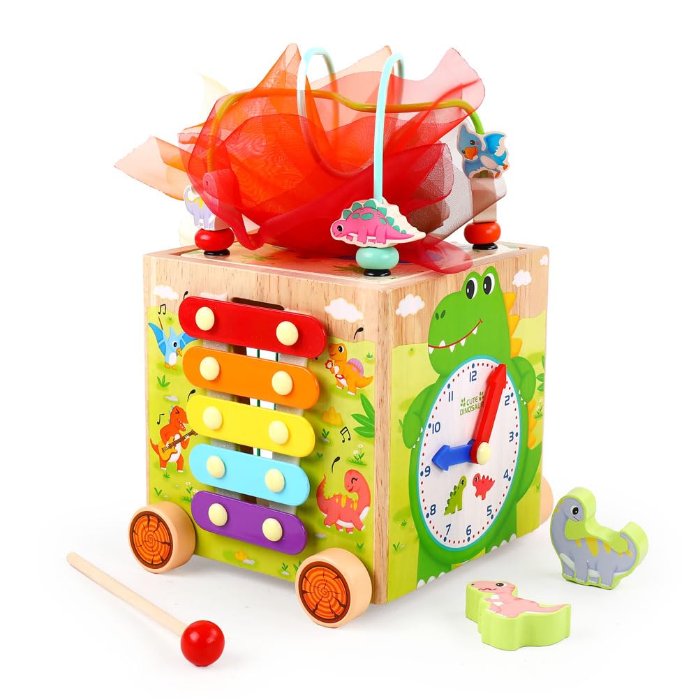 Montessori Wooden Activity Cube Toys S1119