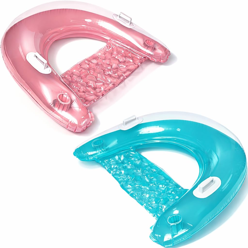 Inflatable Pool Chair Float 2 Pack with Drink & Phone Holder V106904