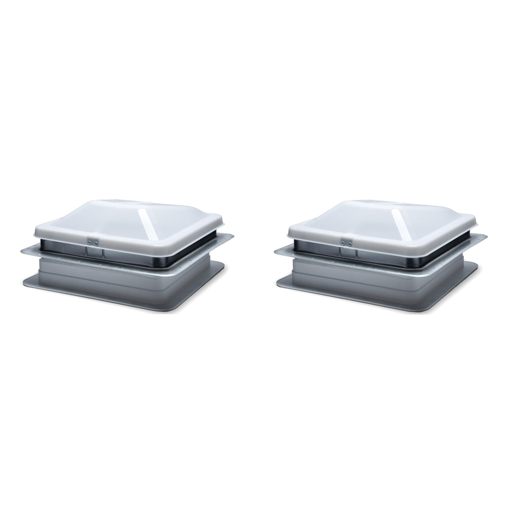 14" White Cargo Universal Roof Vents with White Lids K3534