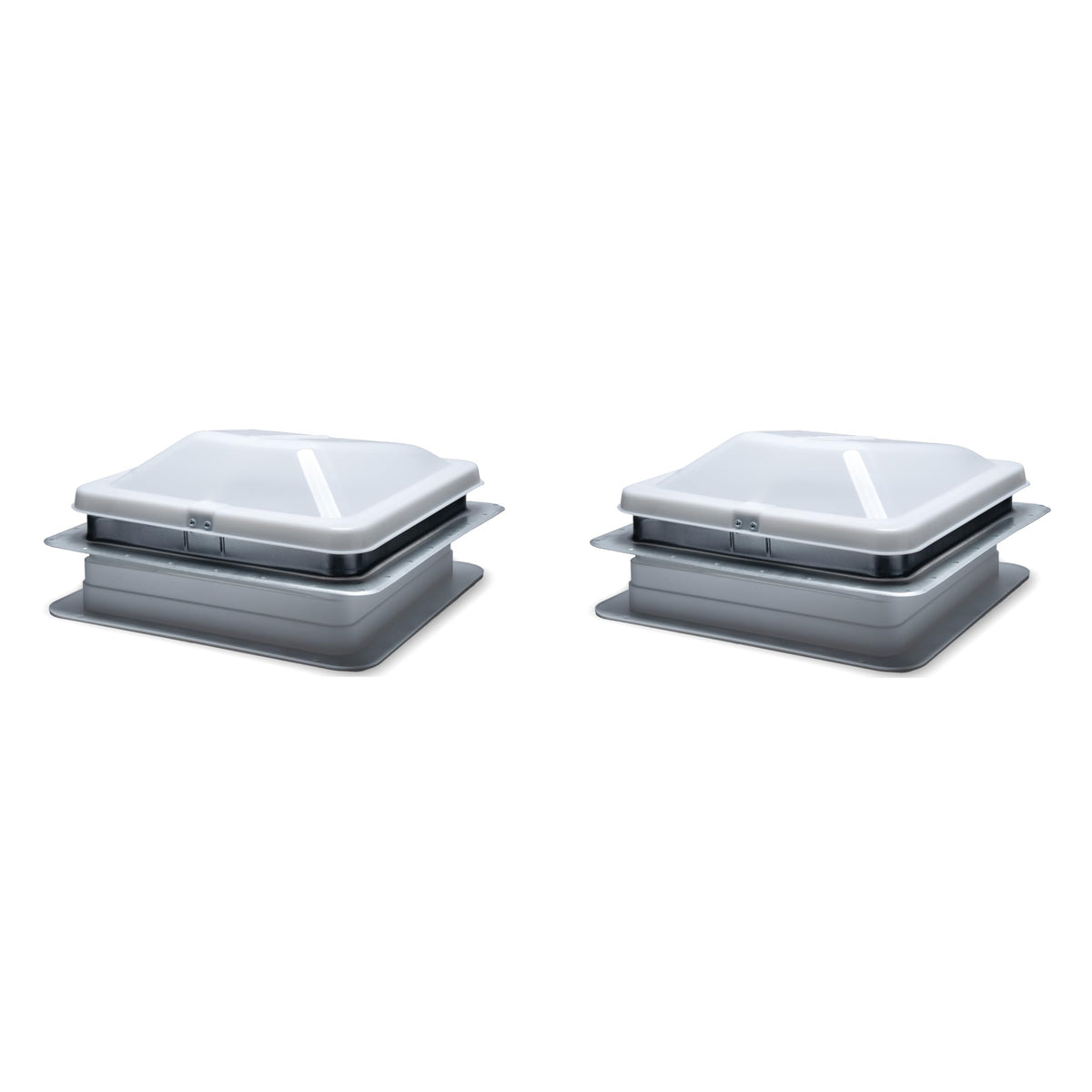 14" White Cargo Universal Roof Vents with White Lids K3534