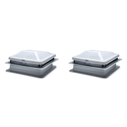 14" White Cargo Universal Roof Vents with White Lids K3534