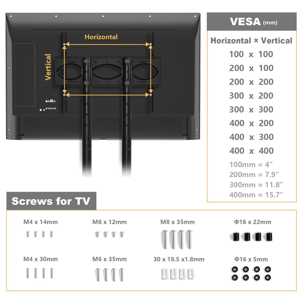 Mobile TV Stand with Wheels for 32-75 Inch TVs W740244