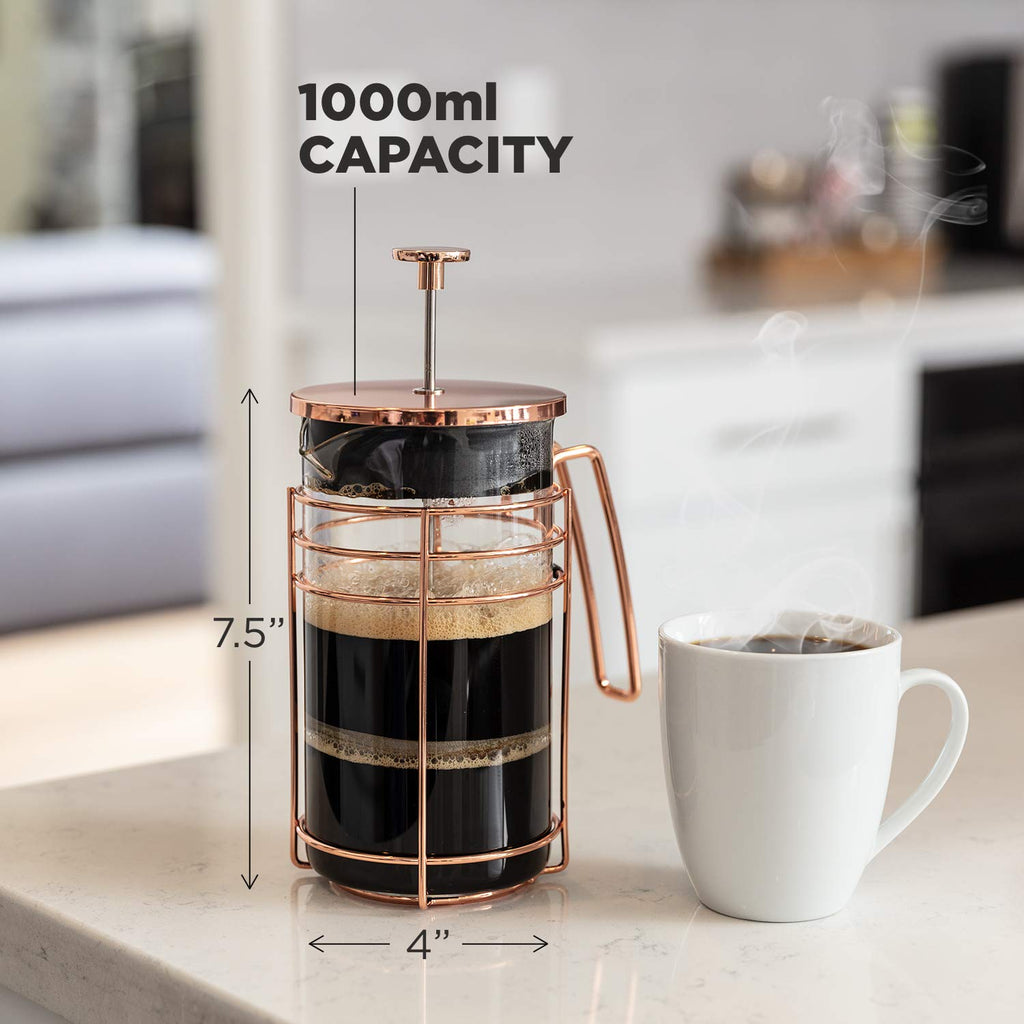 1000ml Rose Gold French Press Coffee Maker A584