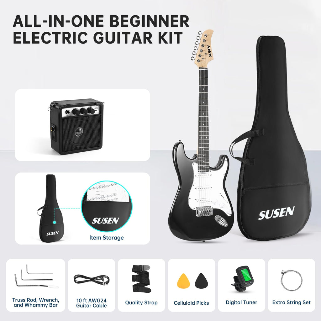 39 Inch Solid Full-size Electric Guitar with Amplifier Bag J747