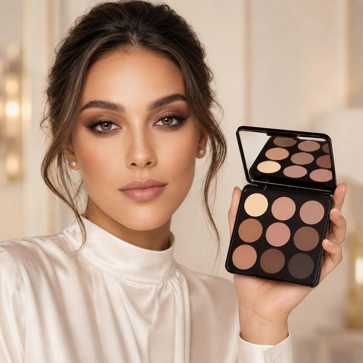 Neutral Nude 9 Colors Matte Eyeshadow Palette with Mirror S8909