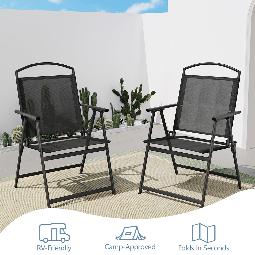 Folding Outdoor Chairs Set of 2 Black F757