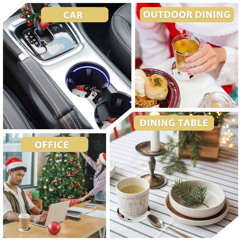 Absorbent Ceramic Stone Car Coasters Set of 2 Q151