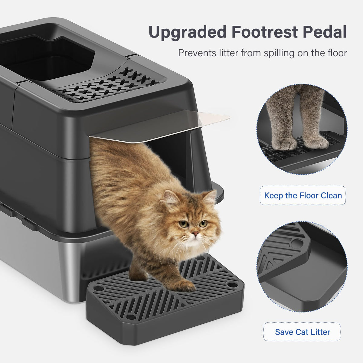 XL Stainless Steel Enclosed Cat Litter Box H151081
