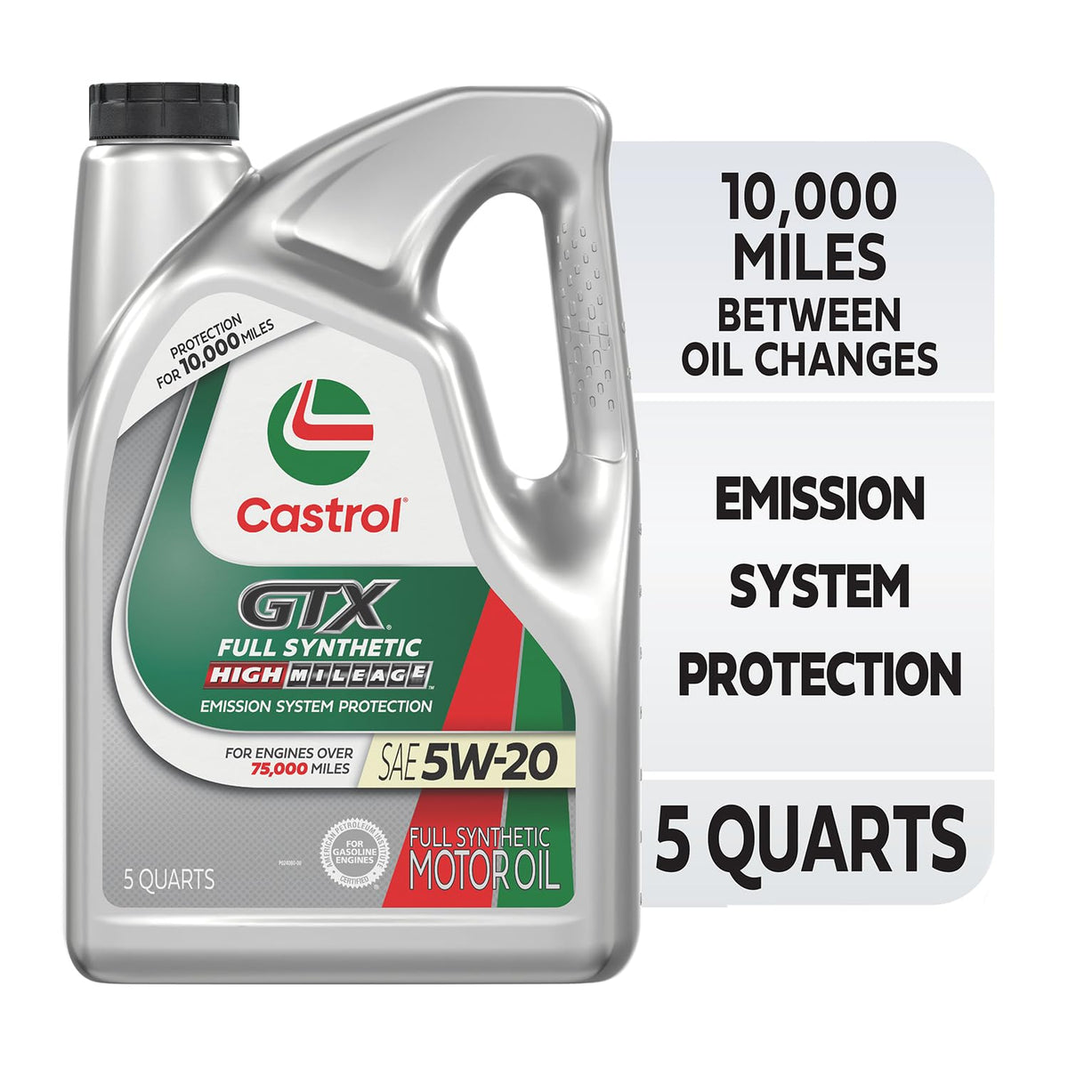 Full Synthetic High Mileage 5W-20 Motor Oil, 5 Quart Y696333