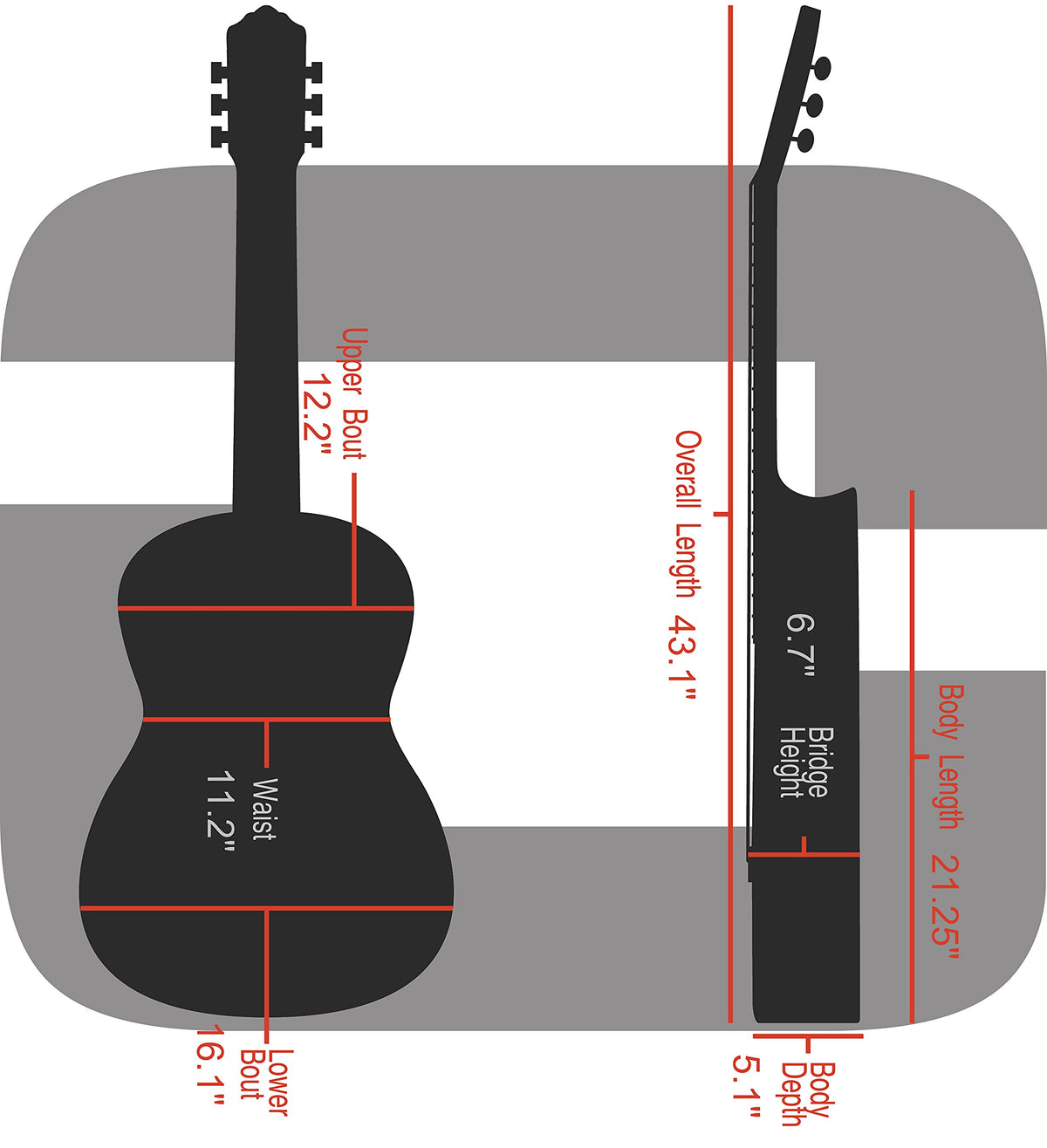 Fiberglass Dreadnought Acoustic Guitar Case Z8242