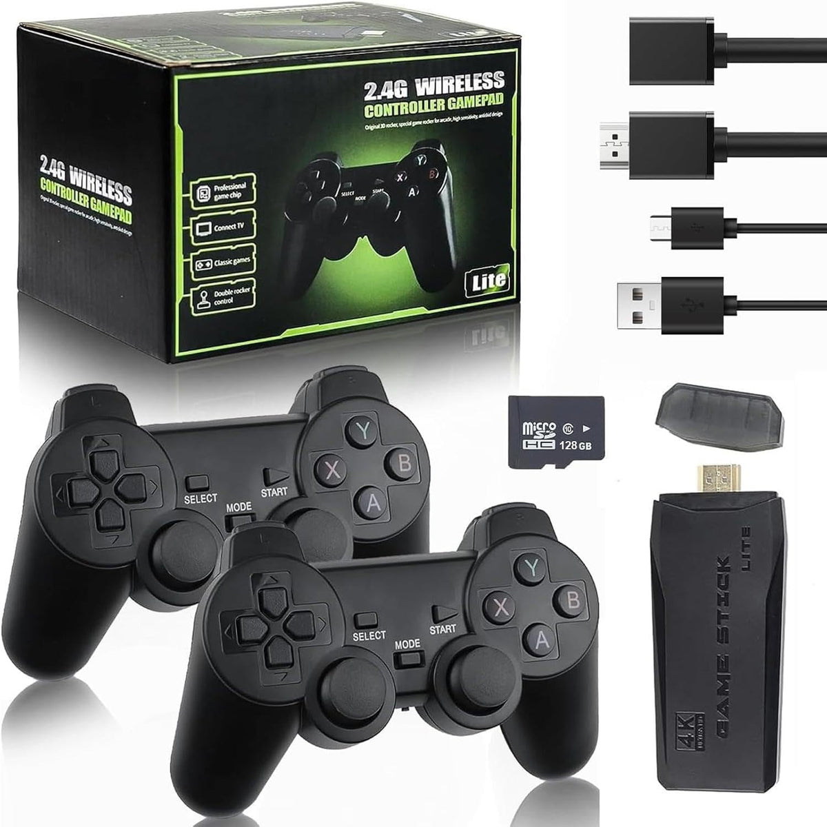 64G/128G Wireless Retro Game Console Stick with 20000+ Games D727