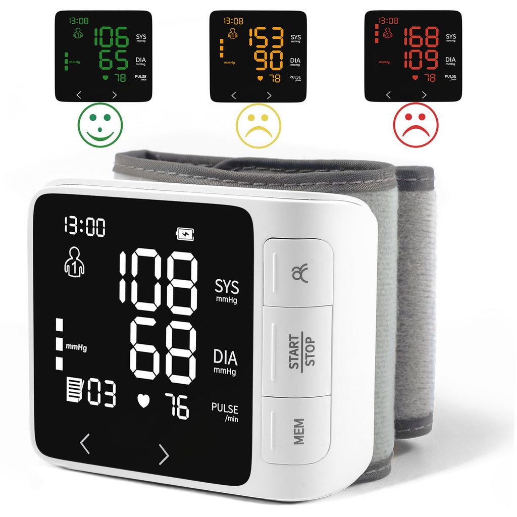 Wrist Blood Pressure Monitor with 2 Users Memory LCD Display R909