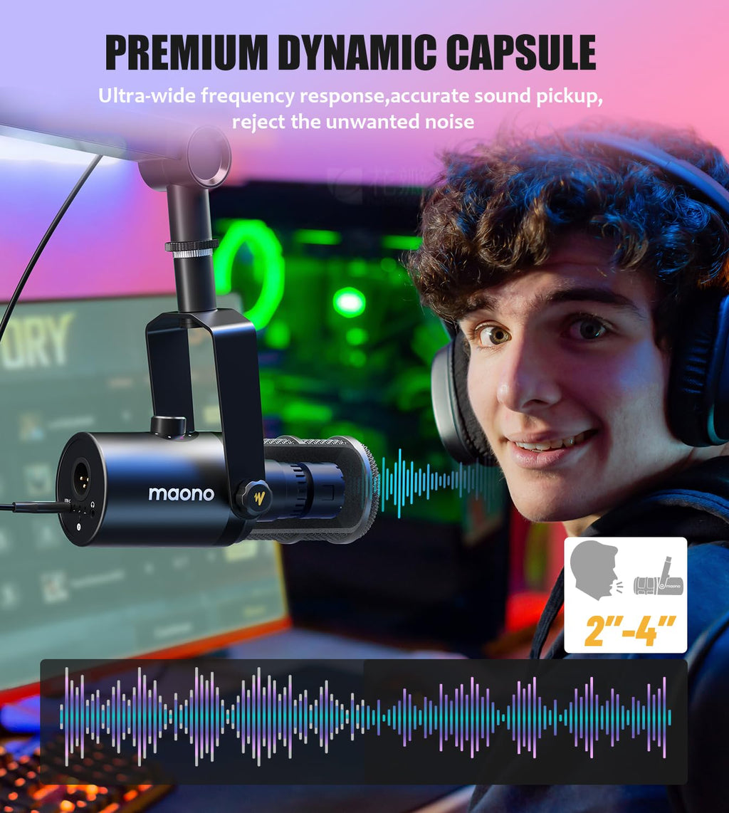 Dynamic Microphone, USB/XLR Podcast PC Mic H803483