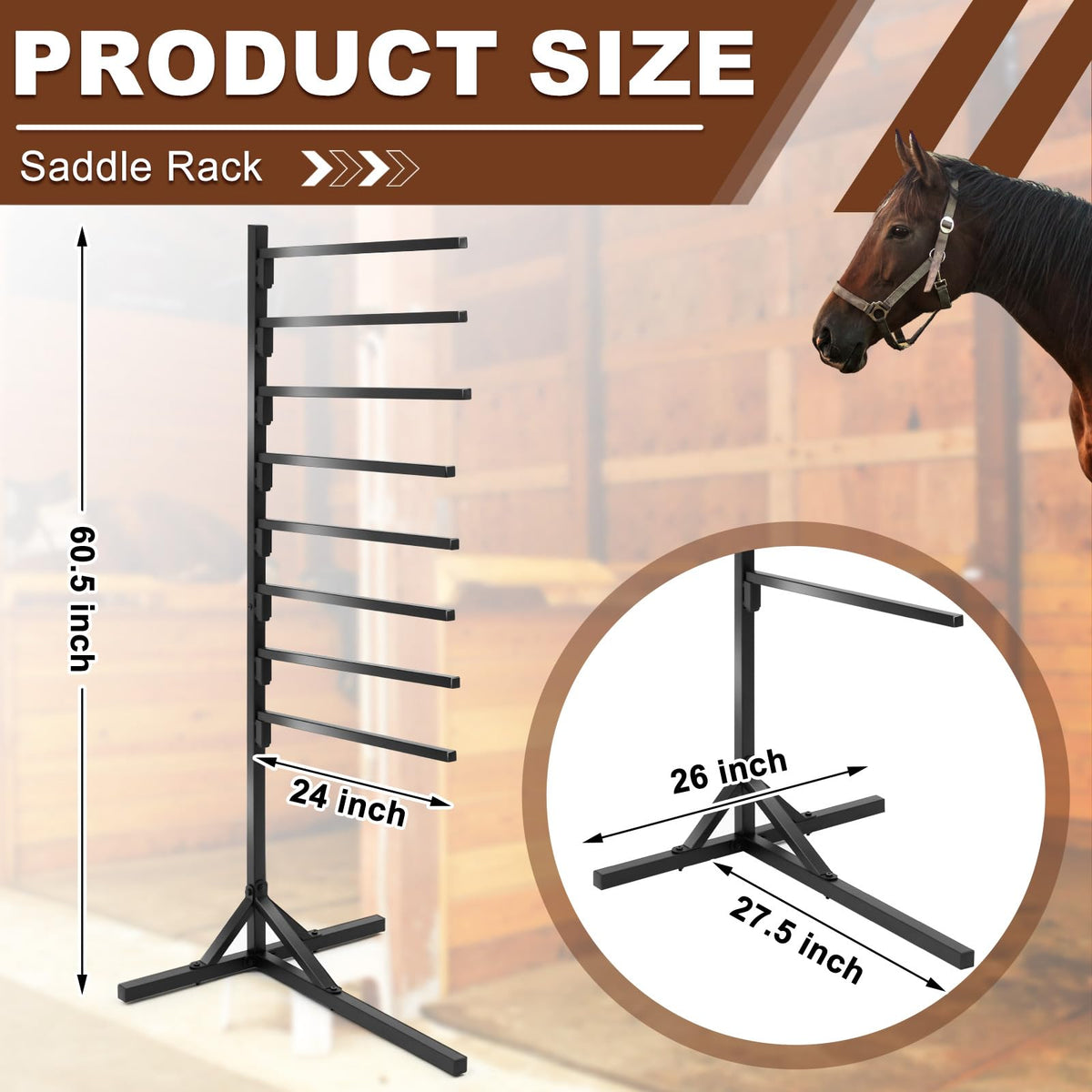 8-Tier Saddle Pad Rack with Stand A231617