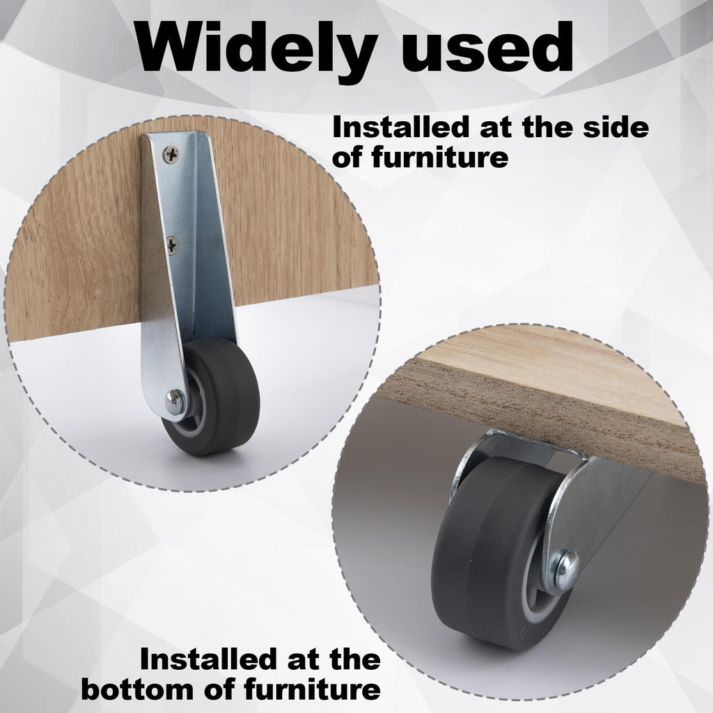 2 Pcs Rubber Swivel Casters M239069